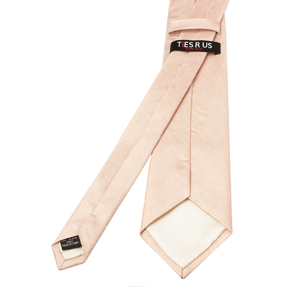 Pink With White Spot Silk Classic Tie 3