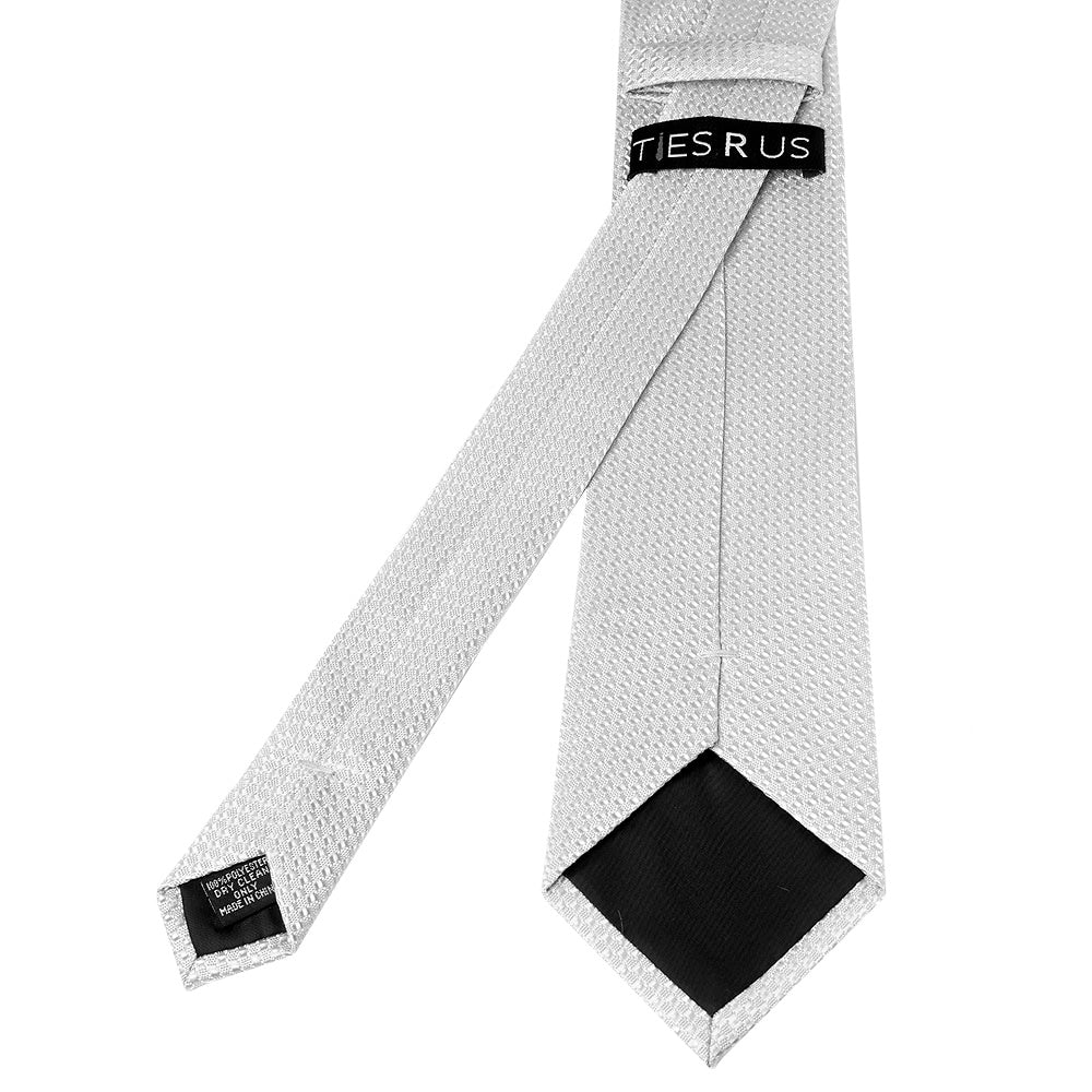 Silver Textured Classic Tie 4