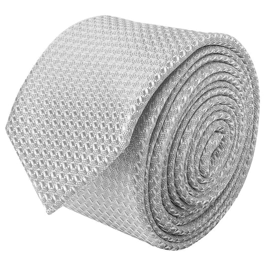 Silver Textured Skinny Tie 2