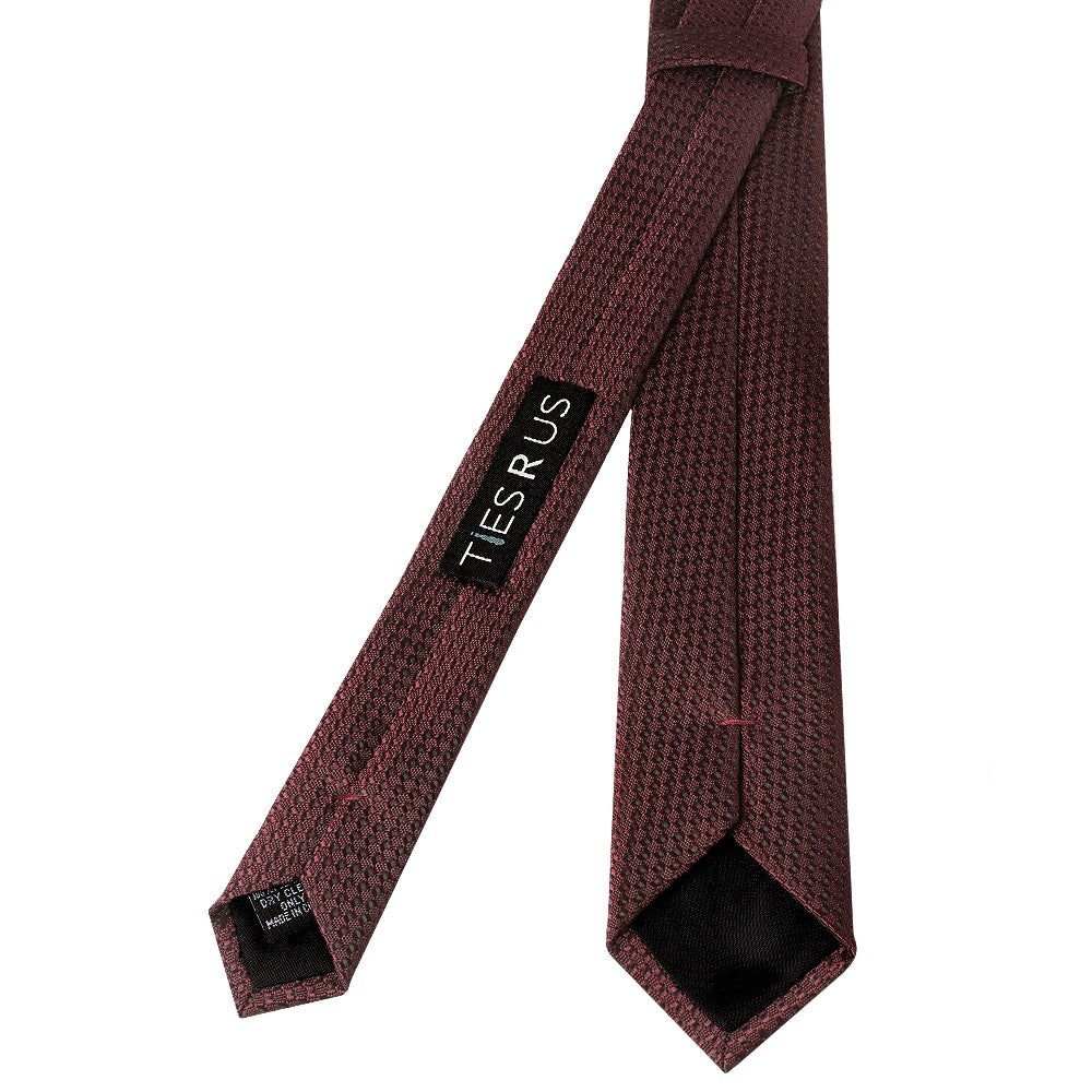 Burgundy Textured Skinny Tie 3