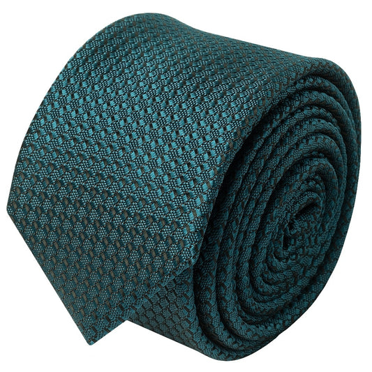 Teal Textured Skinny Tie 2