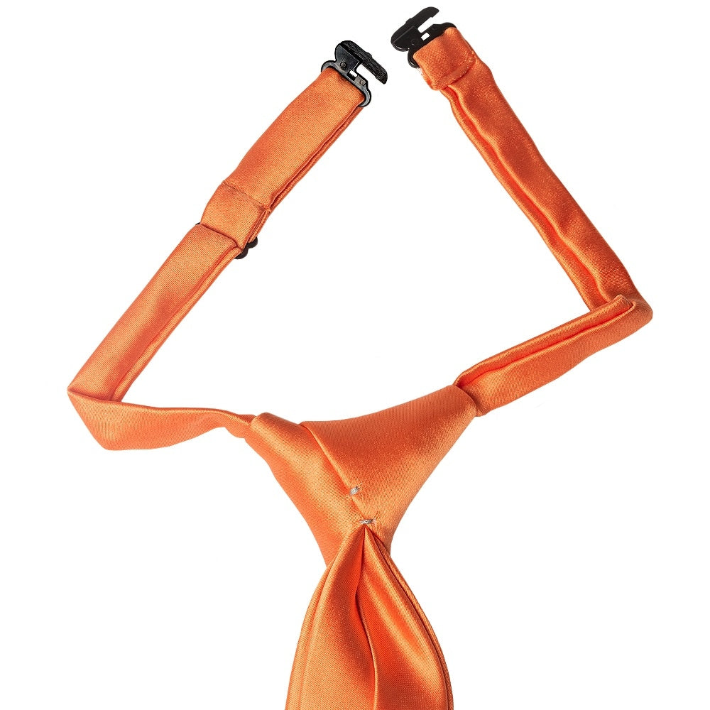 Pre Tied Burnt Orange Satin Boys Tie Age 4 7 2