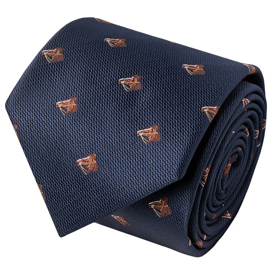Navy Horse Head Classic Mens Tie 2