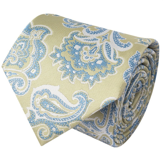 Green And Blue Paisley Classic Mens Tie 2