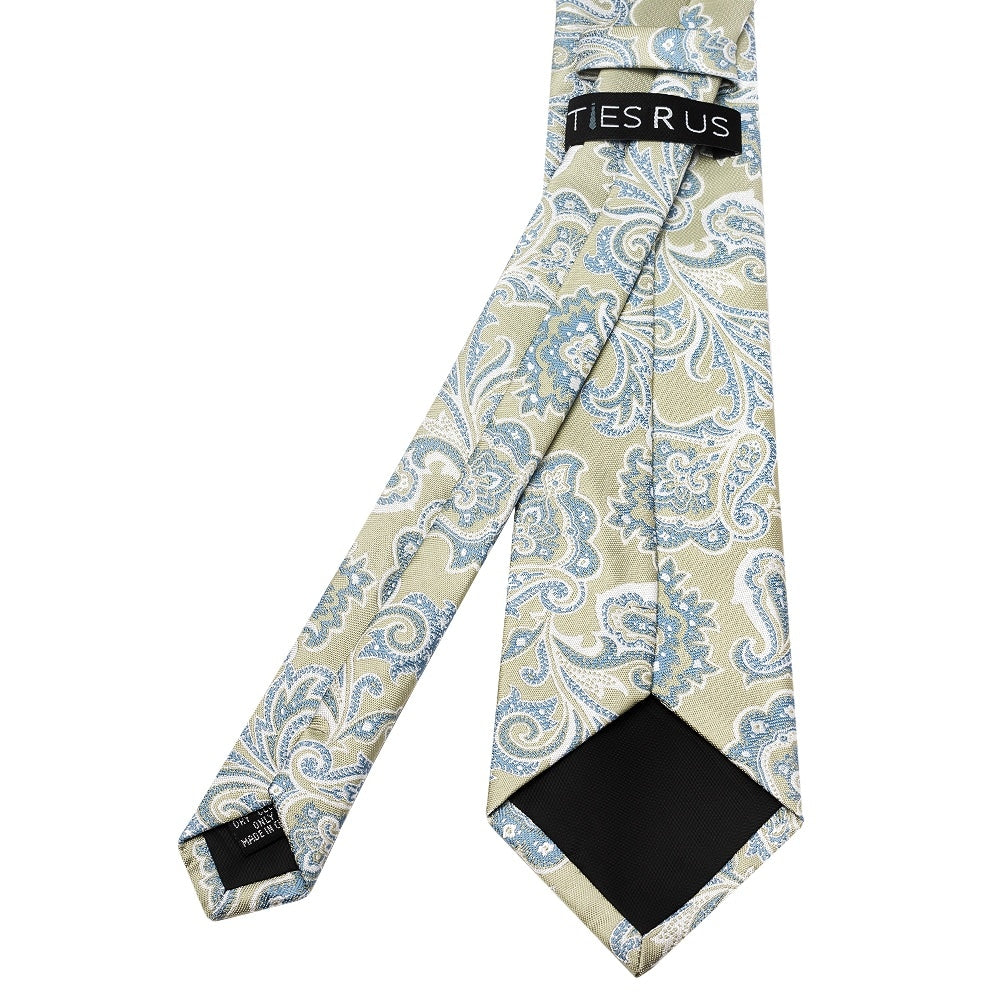 Green And Blue Paisley Classic Mens Tie 3