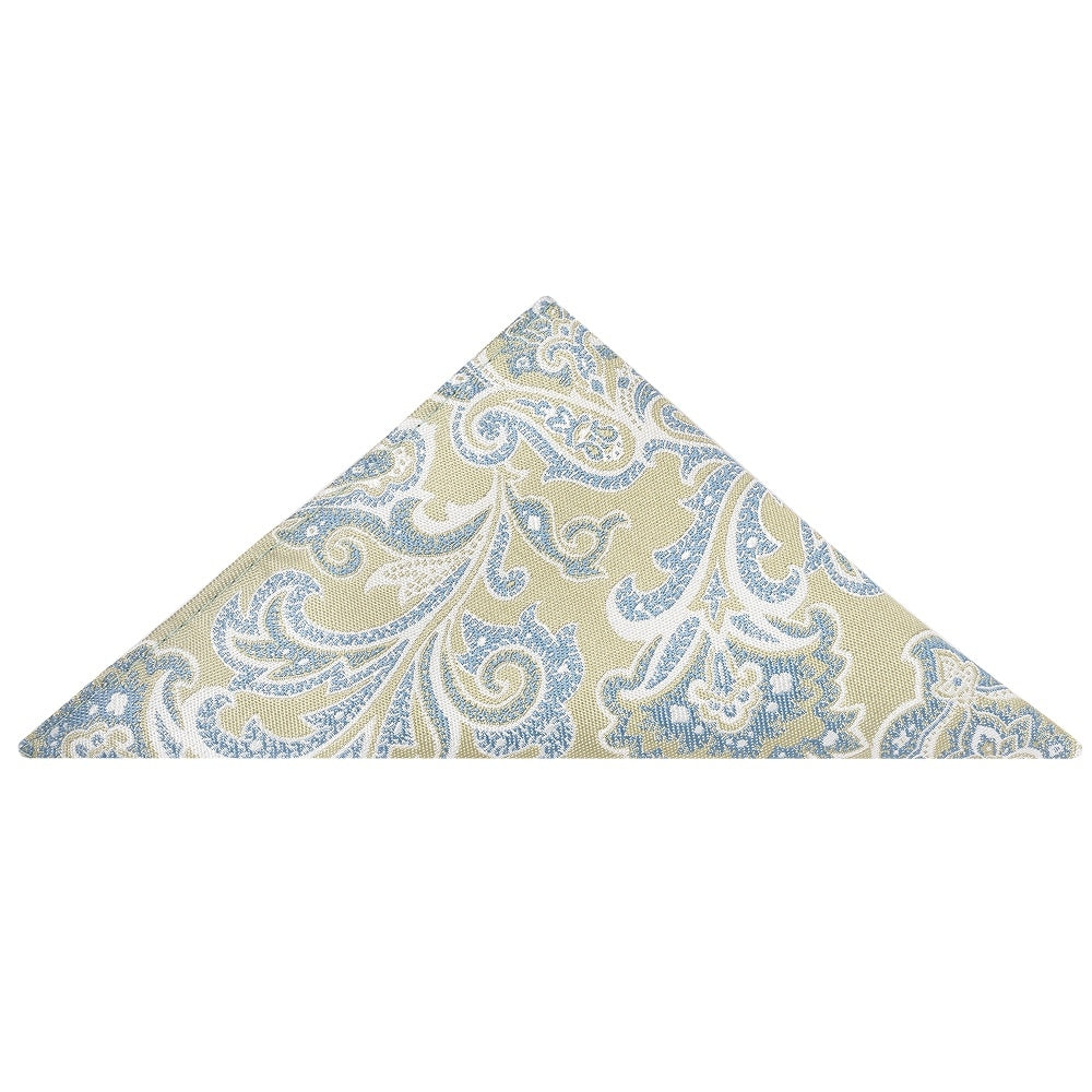 Green And Blue Paisley Classic Mens Tie And Pocket Square Set 5