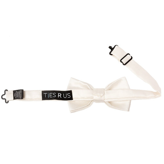 Pre Tied White Satin Boys Bow Tie Age 4 7 2