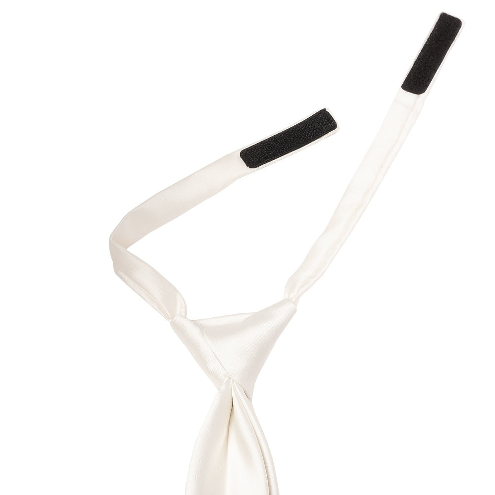 Pre Tied White Satin Boys Tie Age 4 7 2