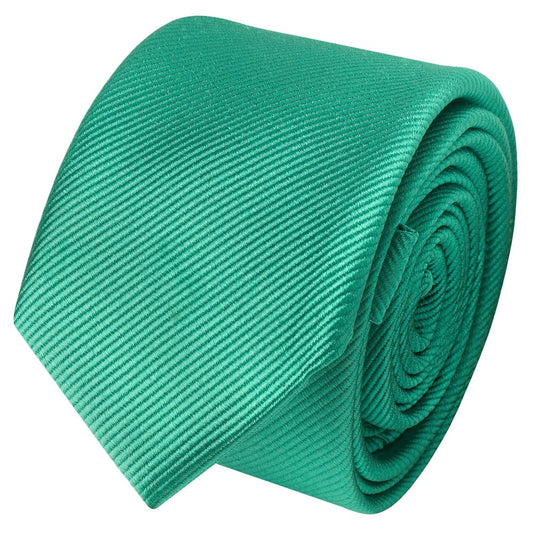 Emerald Green Silk Twill Skinny Mens Tie 2