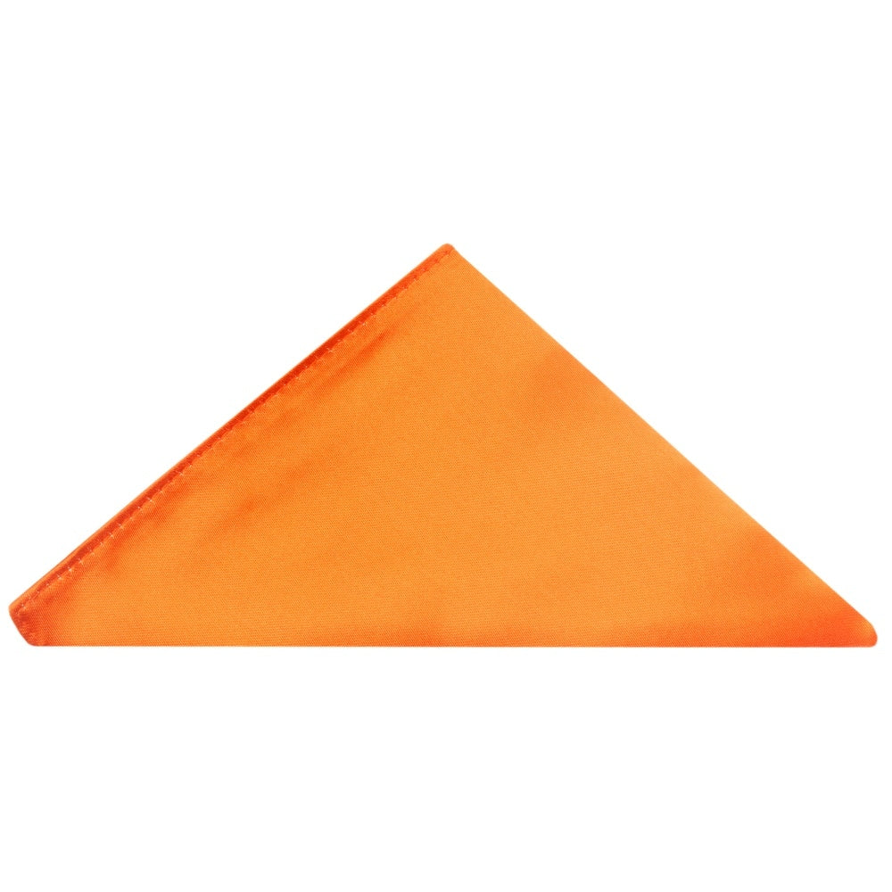 Plain Orange Satin Classic Mens Tie And Pocket Square Set 6