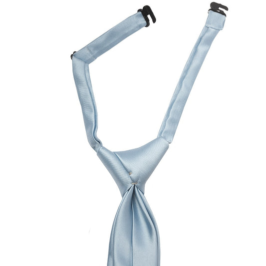 Pre Tied Light Blue Satin Boys Tie Age 4 7 2