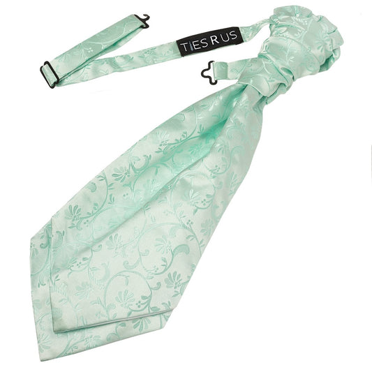 Mint Floral Mens Cravat Tie And Pocket Square Set 2