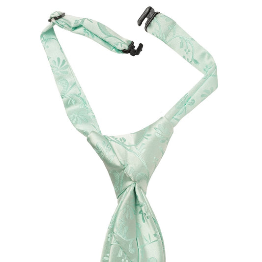 Pre Tied Mint Green Floral Boys Tie Age 4 7 2