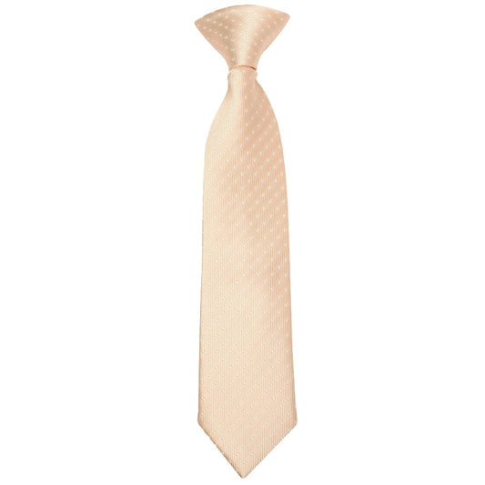 Pre Tied Peach And White Polka Dot Boys Tie And Pocket Square Set Age 4 7 2