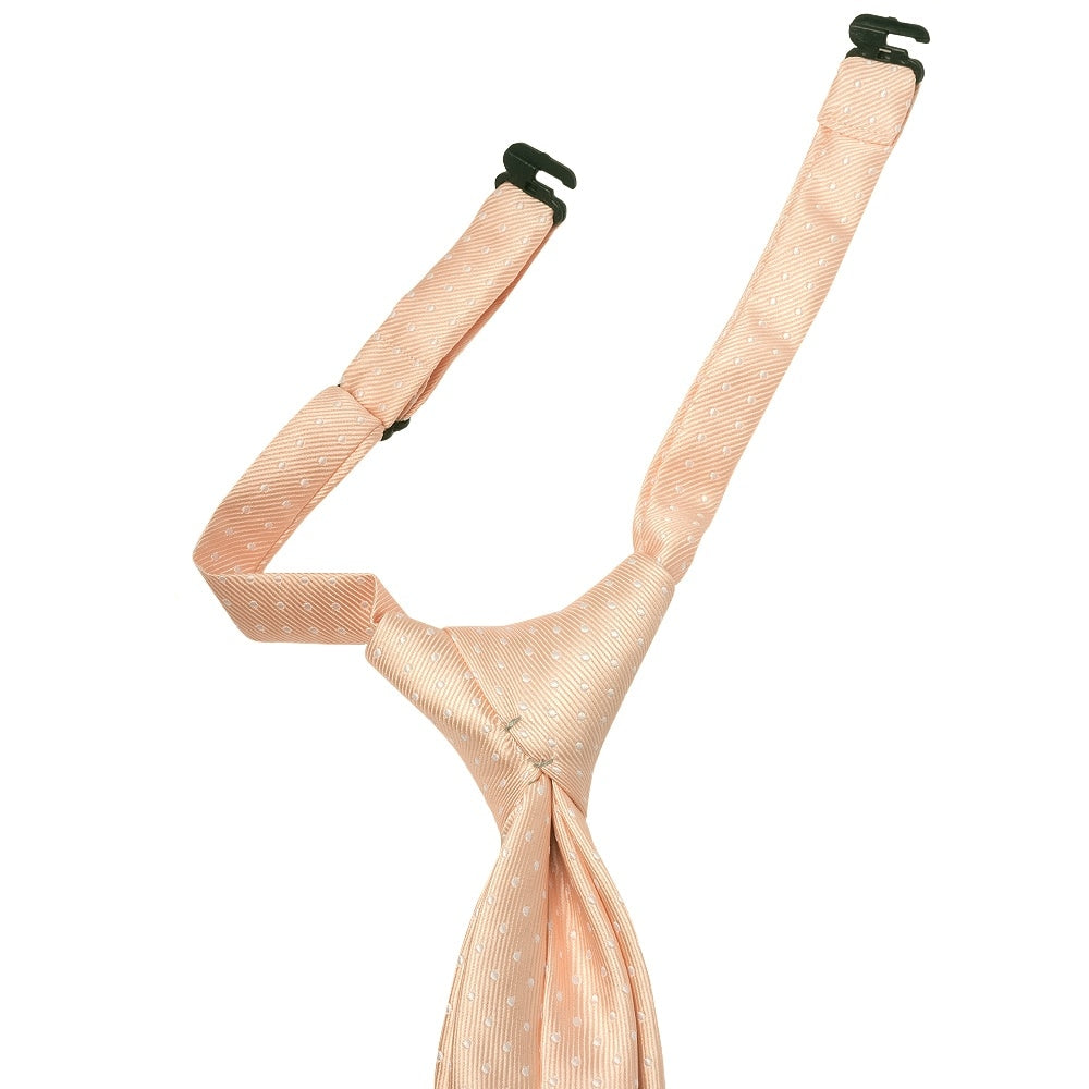 Pre Tied Peach And White Polka Dot Boys Tie Age 4 7 2