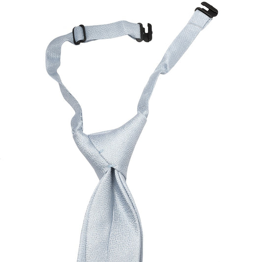 Pre Tied Light Blue Textured Silk Boys Tie Age 4 7 2