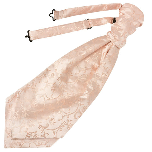 Light Peach Floral Mens Cravat Tie And Pocket Square Set 2