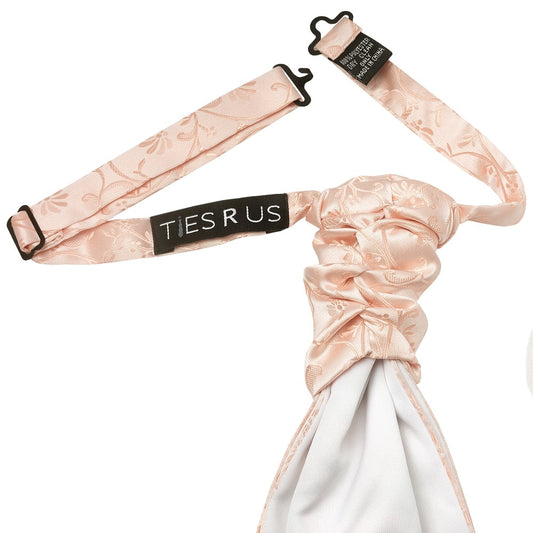 Light Peach Floral Mens Cravat Tie 2