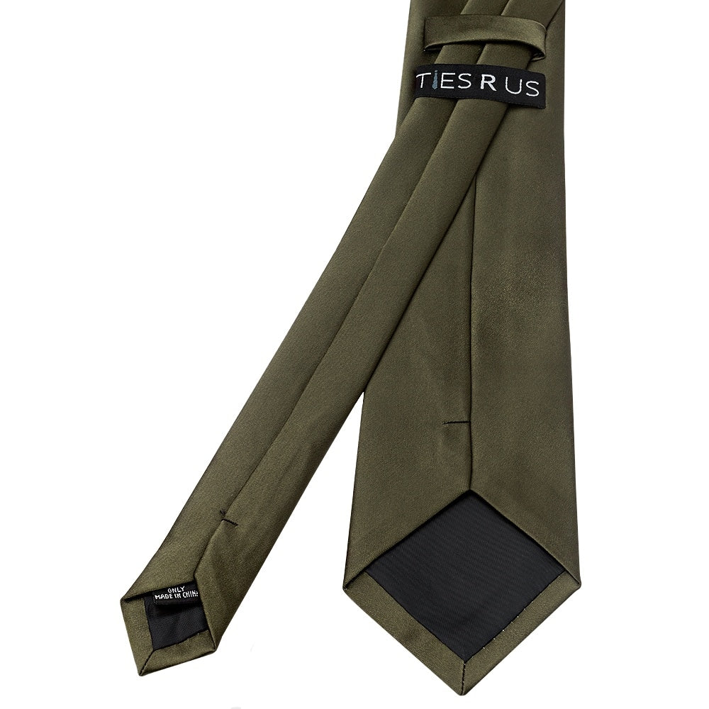 Plain Leaf Green Satin Classic Mens Tie 4