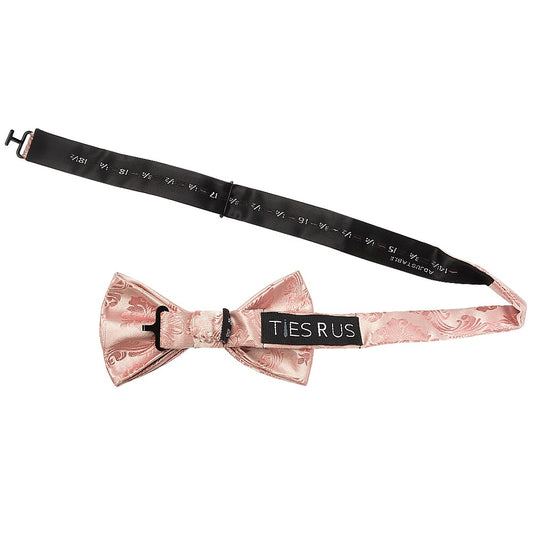 Rose Gold Paisley Handmade Mens Bow Tie 2