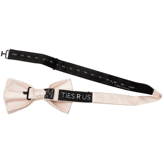 Blush Pink Textured Silk Mens Bow Tie 2