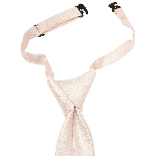 Pre Tied Blush Pink Textured Silk Boys Tie Age 4 7 2