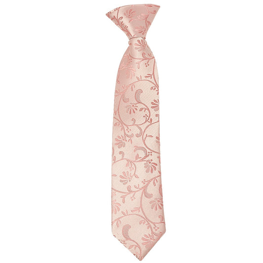 Pre Tied Rose Gold Floral Boys Tie And Pocket Square Set Age 4 7 2