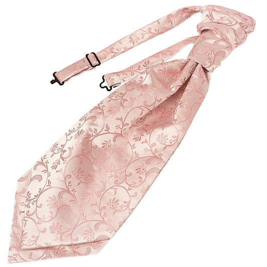Rose Gold Floral Mens Cravat Tie And Pocket Square Set 2