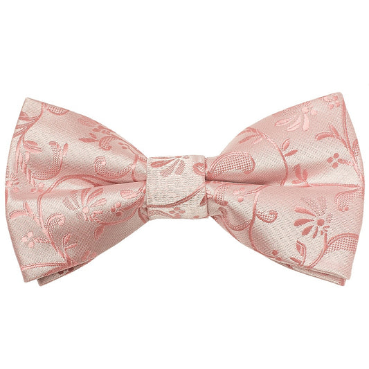 Pre Tied Rose Gold Floral Boys Bow Tie And Pocket Square Set 2
