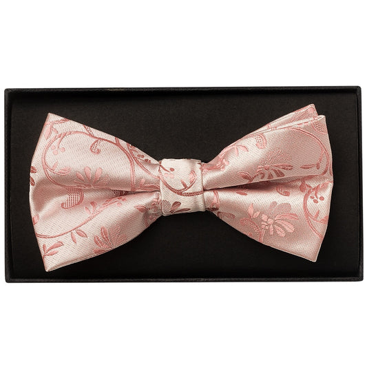 Rose Gold Floral Handmade Mens Bow Tie And Pocket Square Set 2