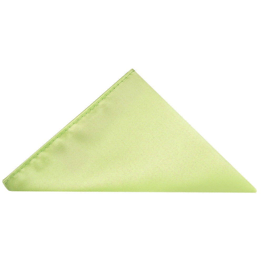 Plain Avocado Green Satin Skinny Mens Tie And Pocket Square Set 5