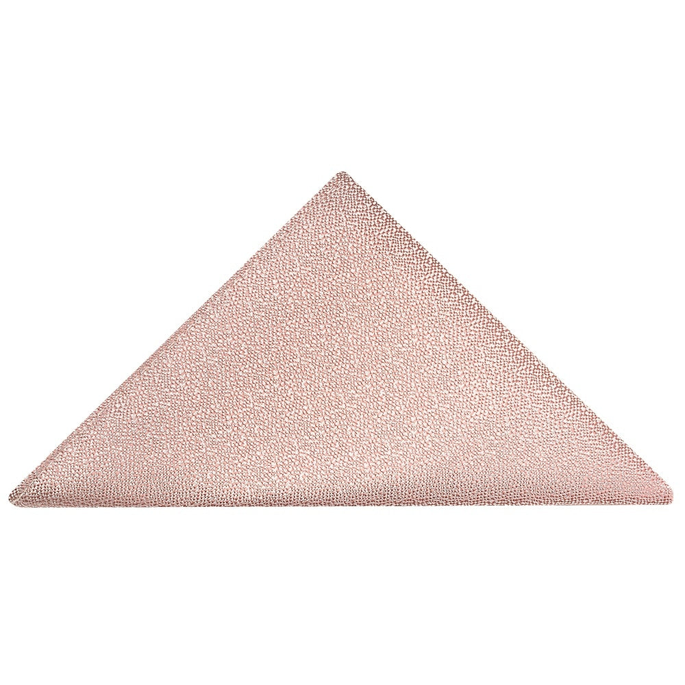 Plain Rose Gold Textured Silk Pocket Square 1