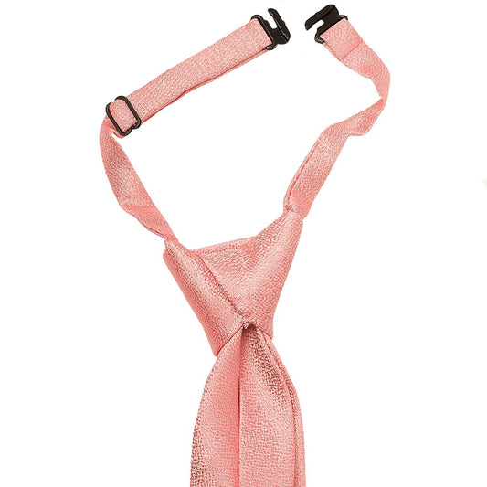 Pre Tied Pink Textured Silk Boys Tie Age 4 7 2