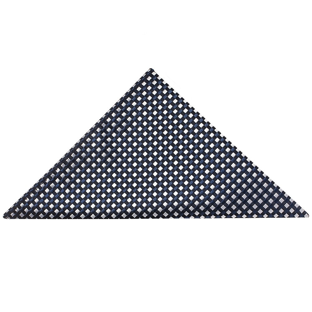 Navy Diamond Neat Skinny Mens Tie And Pocket Square Set 5