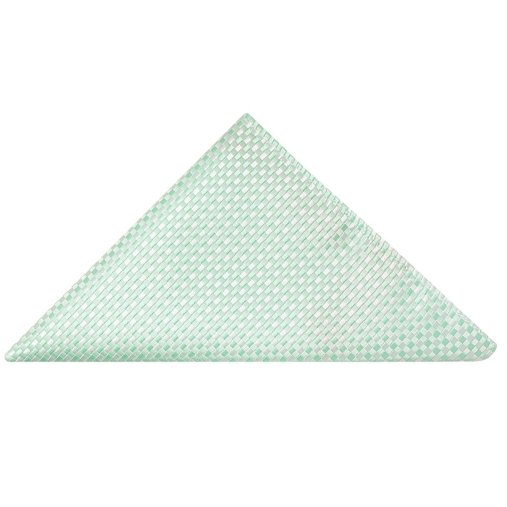 Mint Green Diamond Neat Classic Mens Tie And Pocket Square Set 5