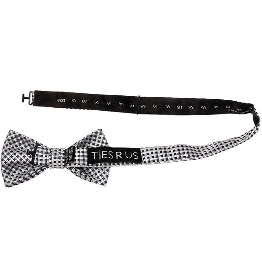 Silver Diamond Neat Mens Bow Tie 2