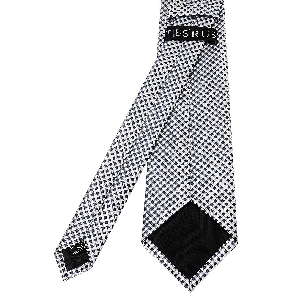 Silver Diamond Neat Classic Mens Tie 3