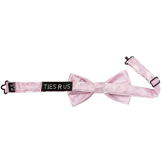 Pre Tied Light Dusty Pink Paisley Boys Bow Tie Age 4-7