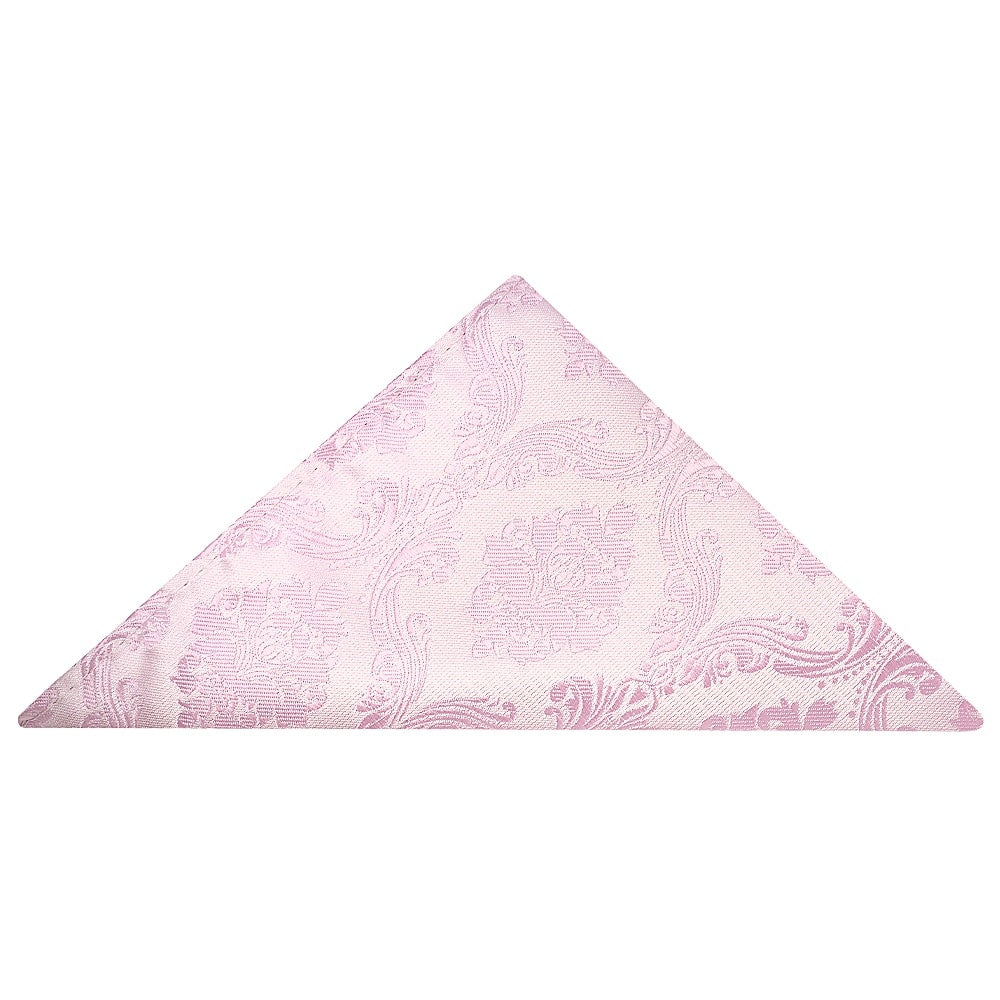 Light Dusty Pink Paisley Boys Skinny Tie And Pocket Square Set 5