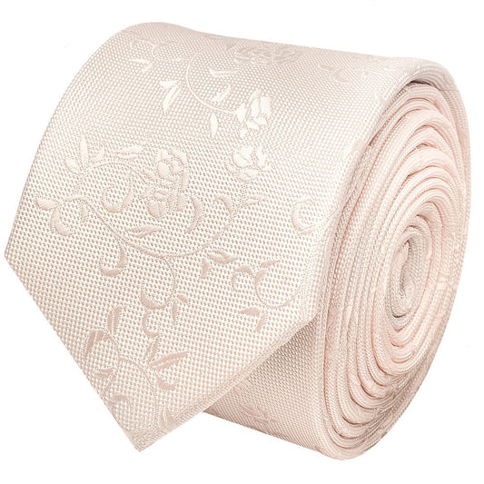 Blush Textured Floral Skinny Mens Tie