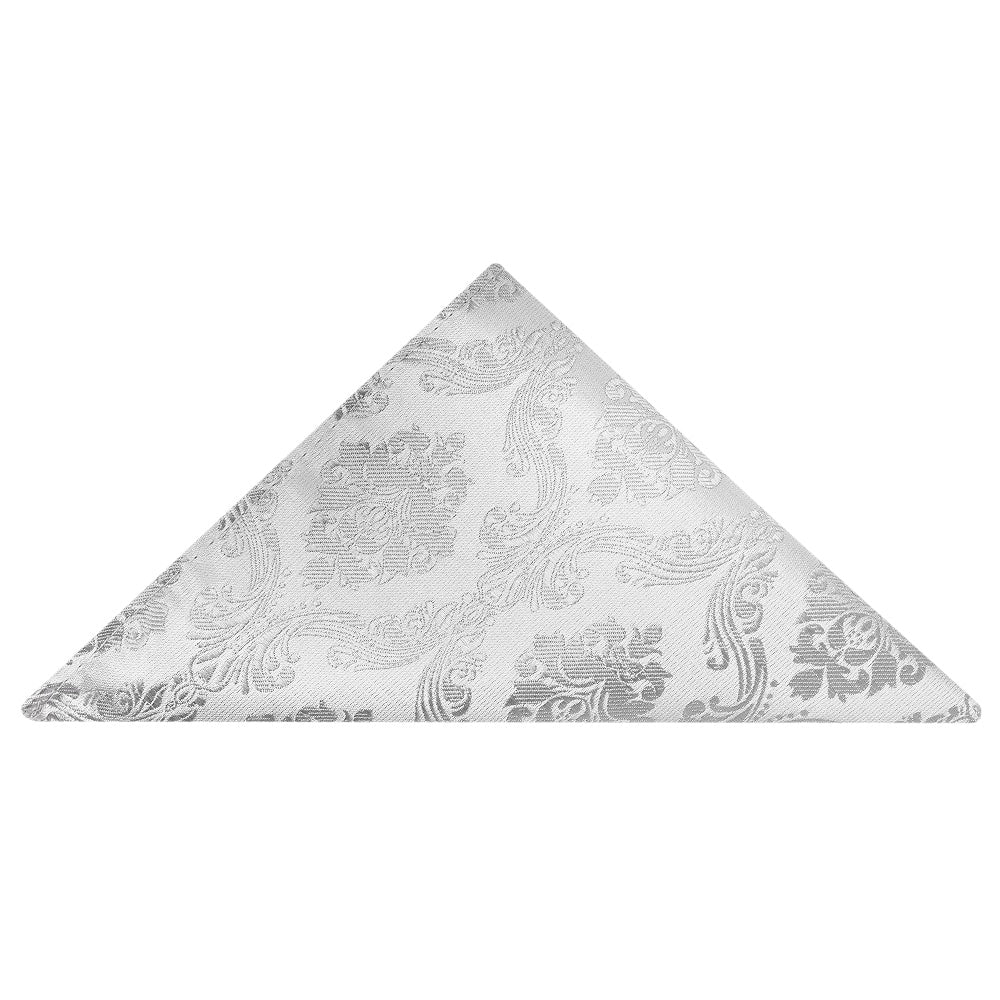 Silver Paisley Pocket Square 1
