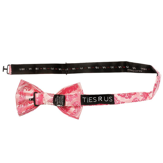 Light Coral Paisley Handmade Mens Bow Tie 2