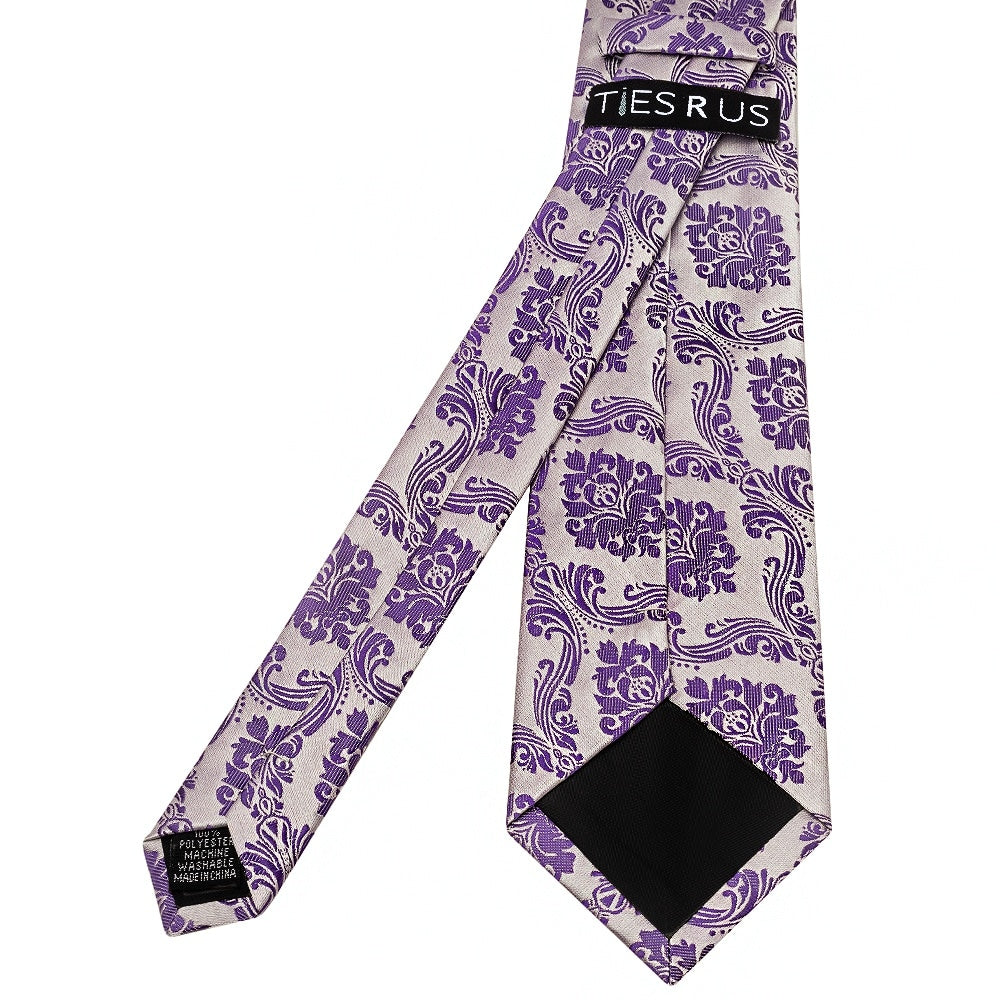 Purple Paisley Skinny Mens Tie 3