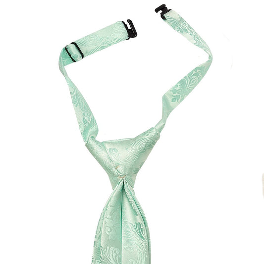 Pre Tied Mint Paisley Boys Tie Age 4 7 2