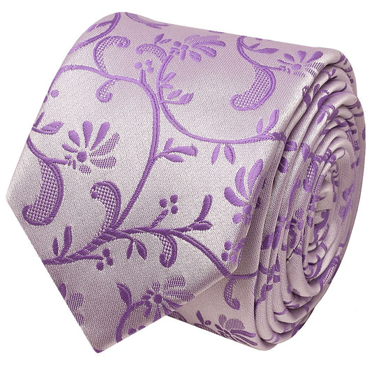 Cadbury Purple Floral Skinny Mens Tie 2