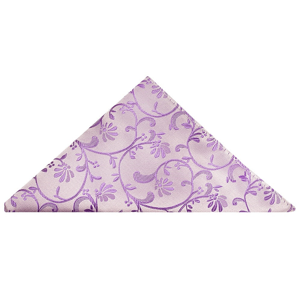 Cadbury Purple Floral Skinny Boys Tie And Pocket Square Set 5