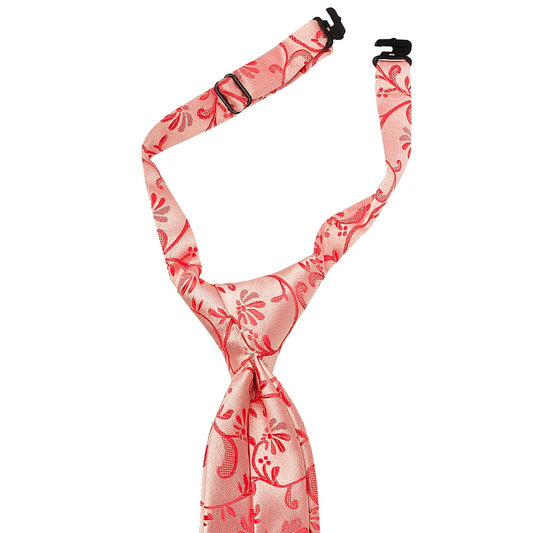 Pre Tied Coral Pink Floral Boys Tie Age 4 7 2