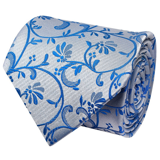 Royal Blue Floral Classic Mens Tie 2