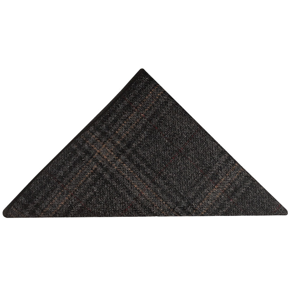 Pre Tied Dark Grey Check Tweed Boys Bow Tie And Pocket Square Set 4