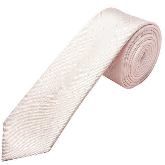 Blush Polka Dot Skinny Boys Tie and Pocket Square Set